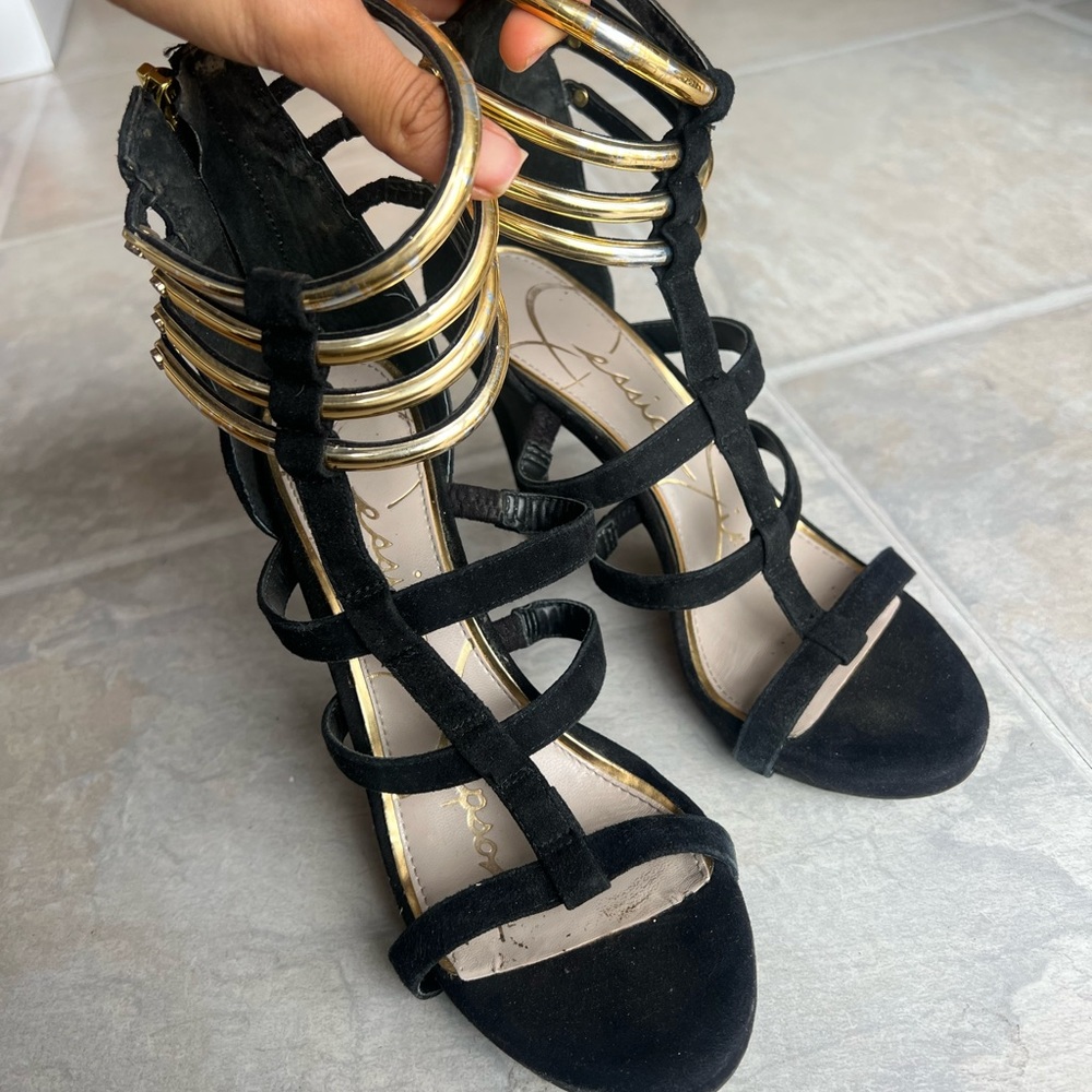 Black and Gold Jessica Simpson Heels